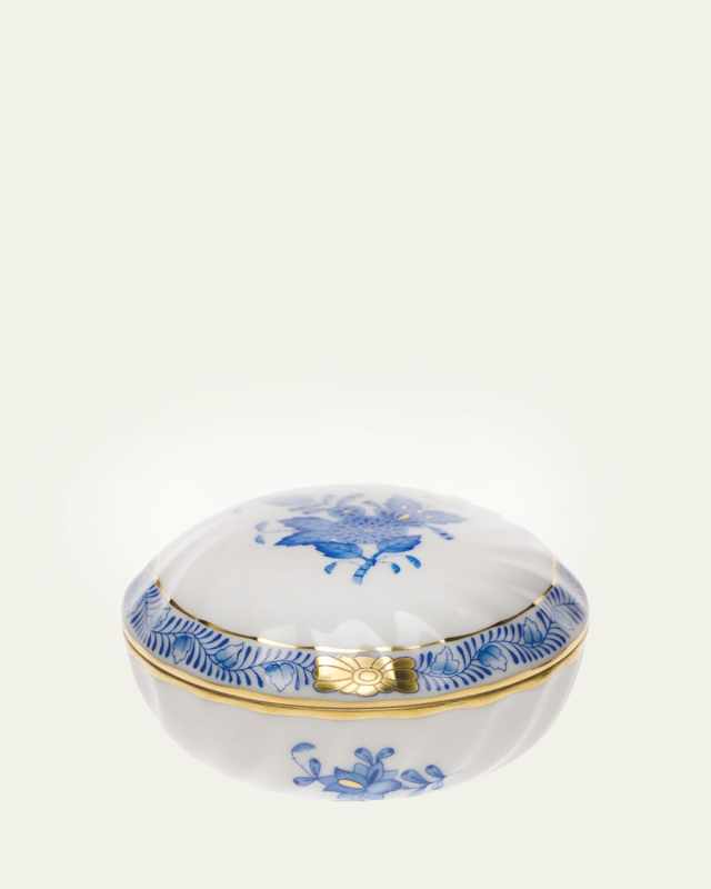 Chinese Bouquet Blue Ring Box